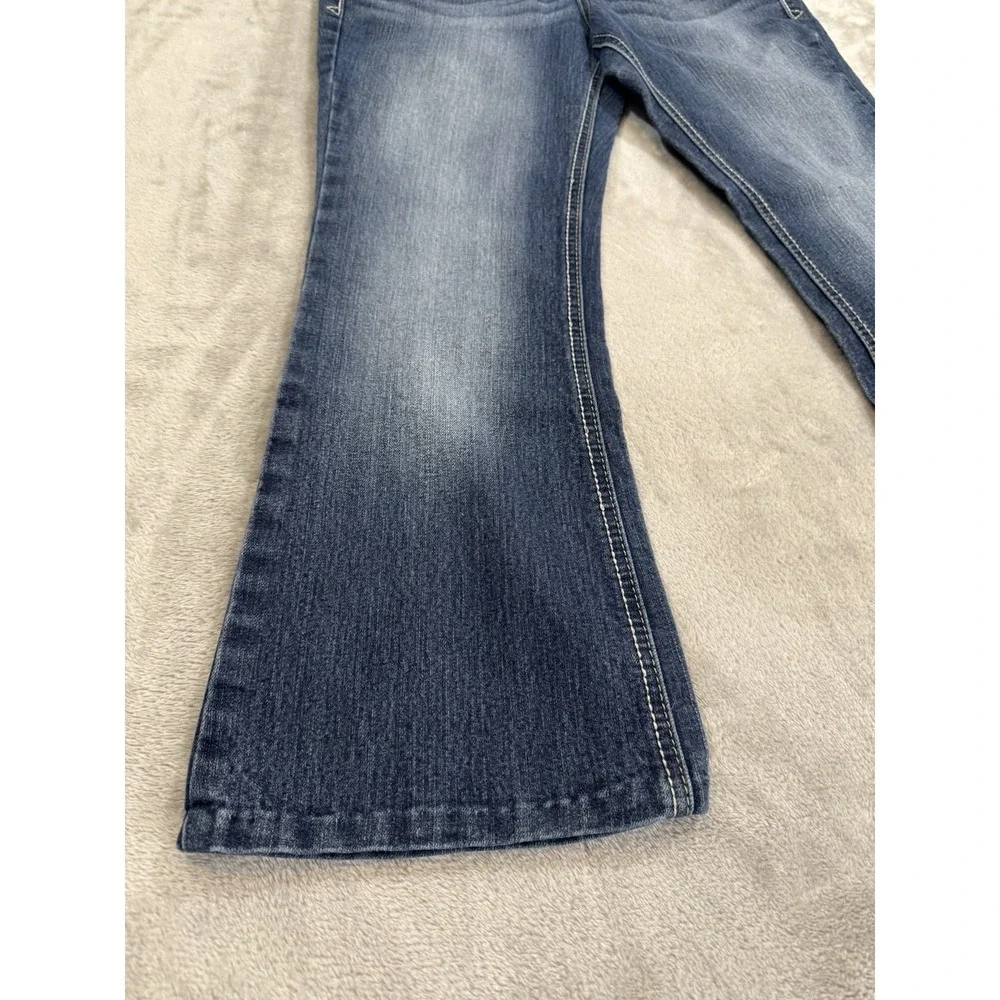 lei Jeans Juniors 7 L24 Blue Sophia Hipster Flare Stretch Denim Flap Pockets‎